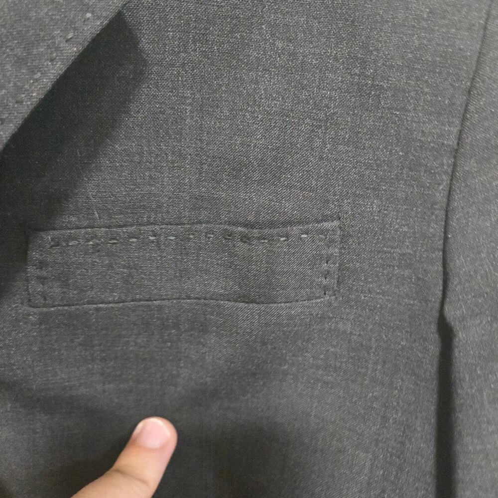 Tailored Wool Blazer Charcoal Gray Size 2 - image 8